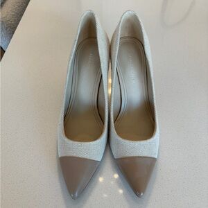 marc fischer slip in block tan heel woth tan toe